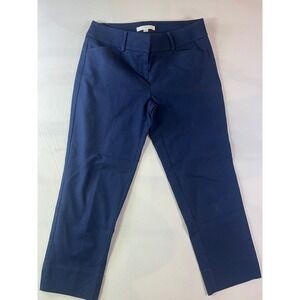LOFT Marisa‎ Ankle Pants Navy Blue Flat Front Women's Size 4P